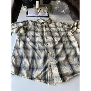 Carhartt men’s relaxed fit plaid short sleeve button shirt size medium